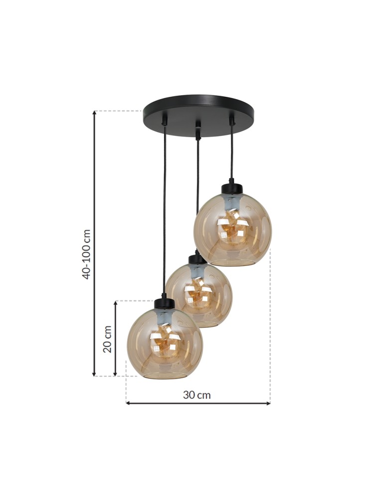 Pendant lamps - Milagro SOFIA AMBER 3xE27 pendant lamp MLP6584 - product kolory-swiatla.pl 7