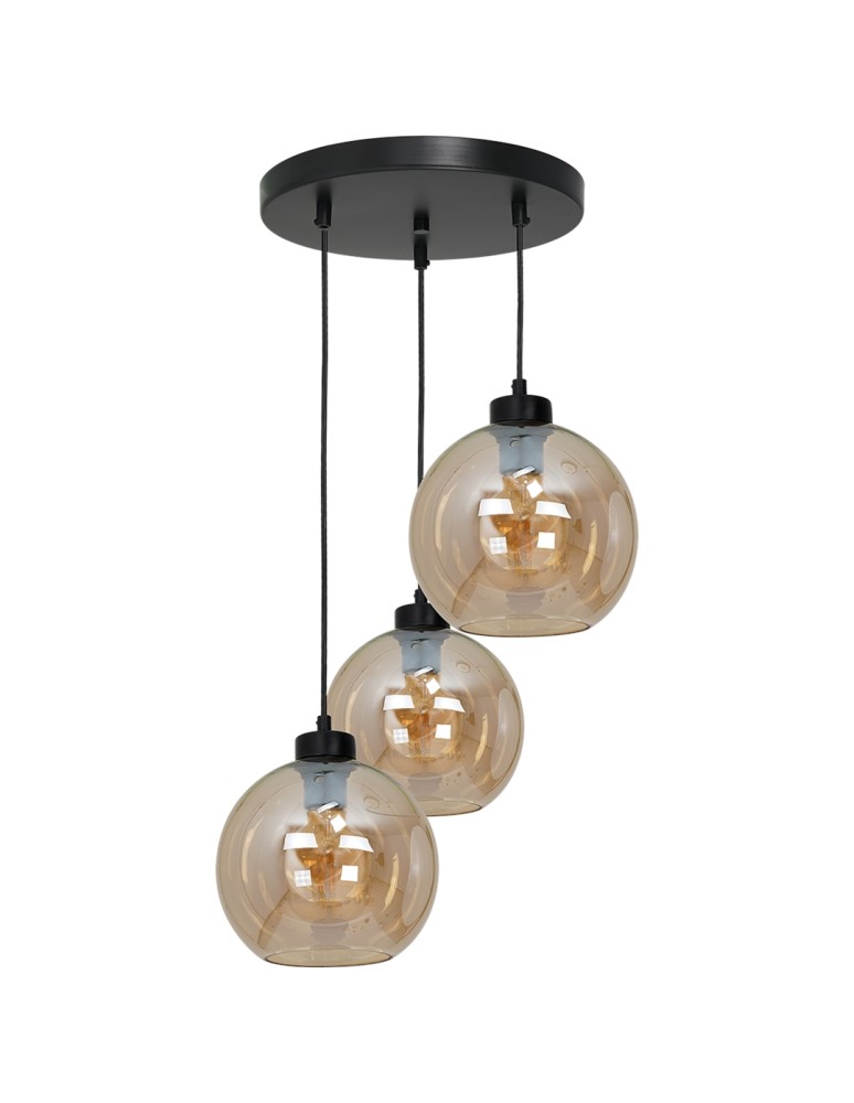 Pendant lamps - Milagro SOFIA AMBER 3xE27 pendant lamp MLP6584 - product kolory-swiatla.pl 8