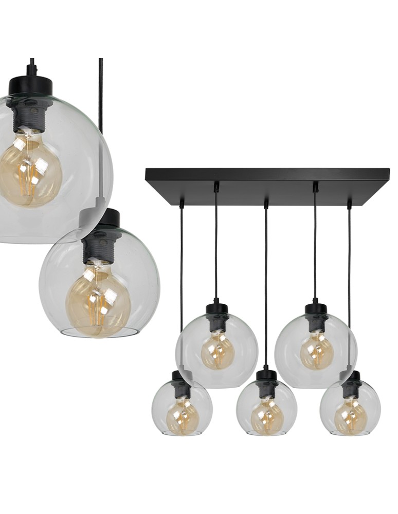 Pendant lamps - Milagro SOFIA CLEAR 5xE27 pendant lamp MLP65900 - product kolory-swiatla.pl 1