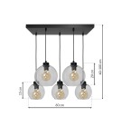 Pendant lamps - Milagro SOFIA CLEAR 5xE27 pendant lamp MLP65900 - product 7