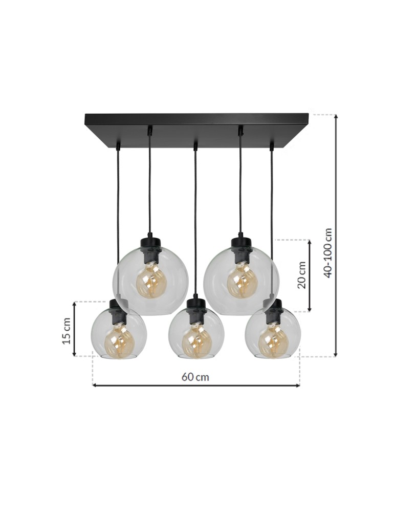 Milagro Lampa wisząca SOFIA CLEAR 5xE27 MLP65900