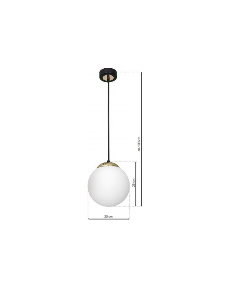 Pendant lamps - Milagro SPARTA BLACK / GOLD 1xE27 pendant lamp MLP6495 - product kolory-swiatla.pl 7