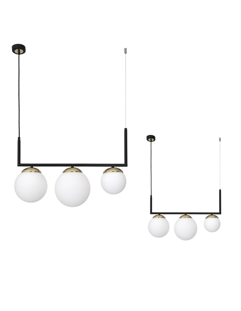 Milagro Lampa wisząca SPARTA BLACK / GOLD 3xE14 MLP6498