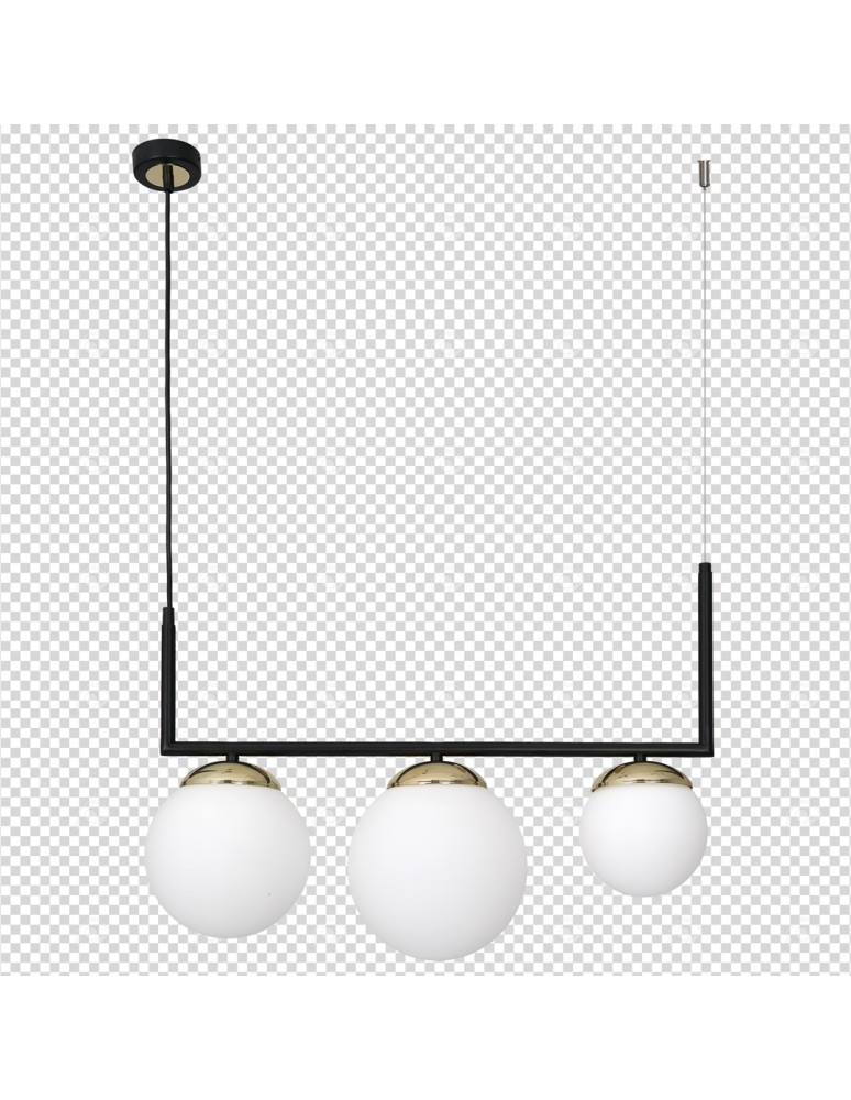 Pendant lamps - Milagro SPARTA BLACK / GOLD 3xE14 pendant lamp MLP6498 - product kolory-swiatla.pl 8