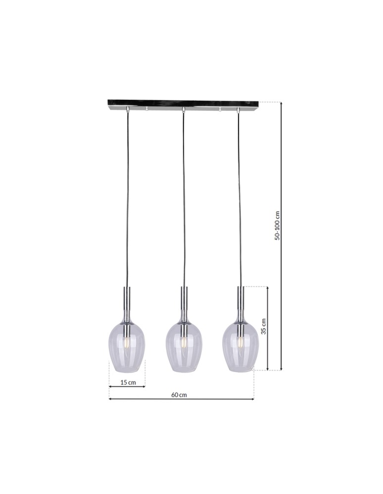 Pendant lamps - Milagro TANGO CLEAR 3xE14 pendant lamp ML6164 - product kolory-swiatla.pl 7