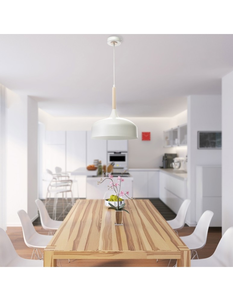 Pendant lamps - Milagro TAYLOR WHITE 1xE27 60W pendant lamp MLP6217 - product kolory-swiatla.pl 7