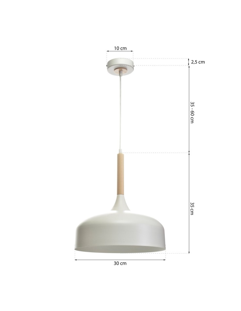 Pendant lamps - Milagro TAYLOR WHITE 1xE27 60W pendant lamp MLP6217 - product kolory-swiatla.pl 9