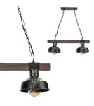 Milagro Lampa wisząca FARO BLACK / WOOD 2xE27 MLP6242