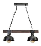 Milagro Lampa wisząca FARO BLACK / WOOD 2xE27 MLP6242