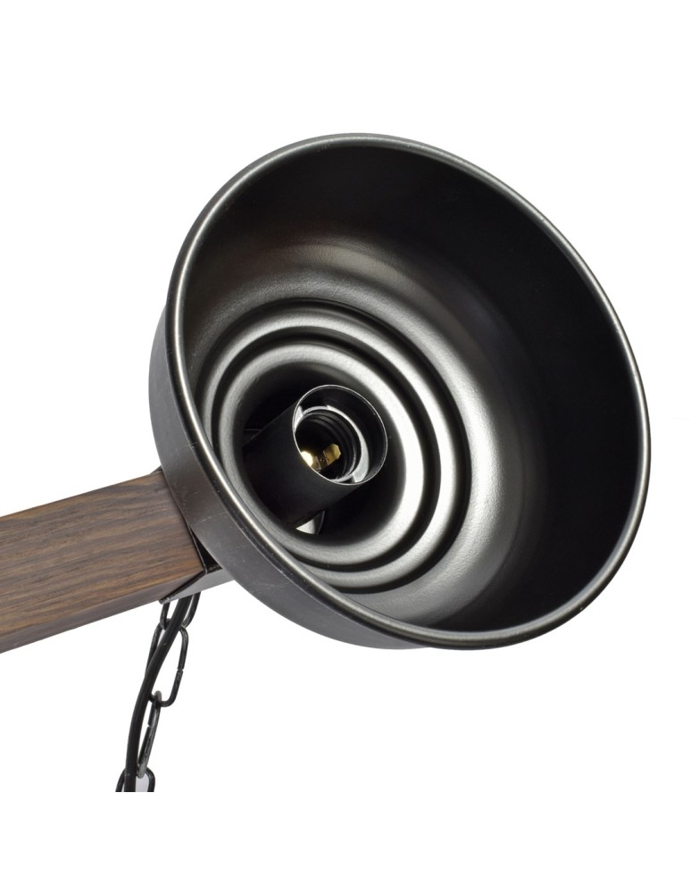 Milagro Lampa wisząca FARO BLACK / WOOD 2xE27 MLP6242