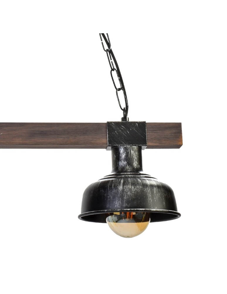 Pendant lamps - Milagro FARO BLACK / WOOD 2xE27 pendant lamp MLP6242 - product kolory-swiatla.pl 7