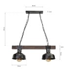 Milagro Lampa wisząca FARO BLACK / WOOD 2xE27 MLP6242
