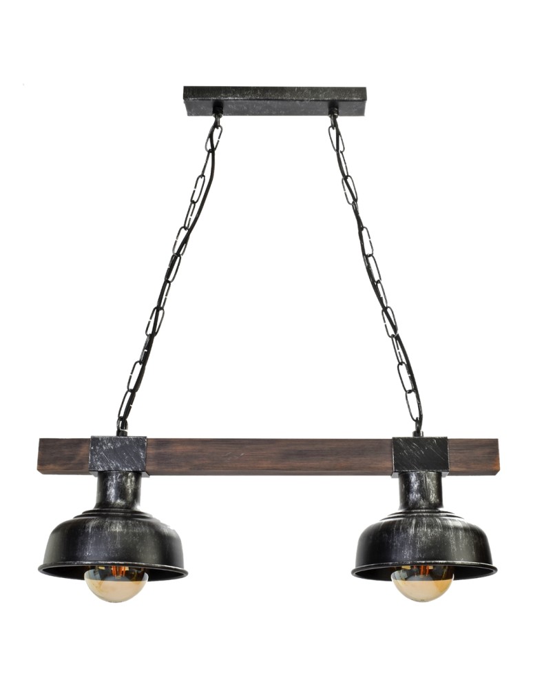 Pendant lamps - Milagro FARO BLACK / WOOD 2xE27 pendant lamp MLP6242 - product kolory-swiatla.pl 11