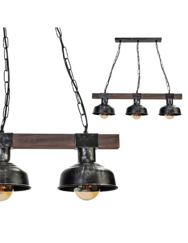 Milagro FARO BLACK / WOOD pendant lamp 3xE27 MLP6243