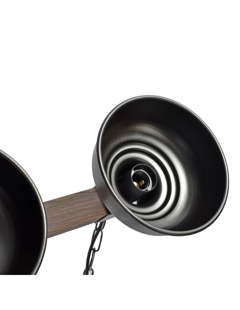 Pendant lamps - Milagro FARO BLACK / WOOD pendant lamp 3xE27 MLP6243 - product kolory-swiatla.pl 3