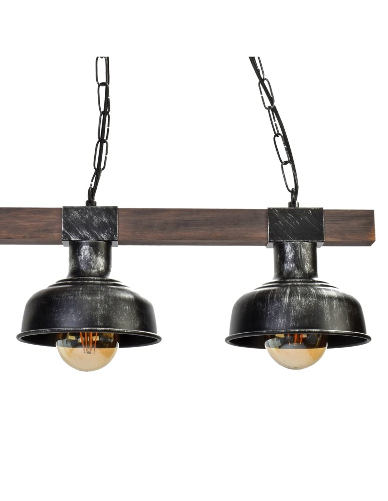 Pendant lamps - Milagro FARO BLACK / WOOD pendant lamp 3xE27 MLP6243 - product kolory-swiatla.pl 5