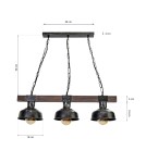 Pendant lamps - Milagro FARO BLACK / WOOD pendant lamp 3xE27 MLP6243 - product 8