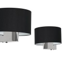Wall lamps with lampshade - Milagro Wall lamp CASINO BLACK/CHROME 1xE27 ML6377 - product 1