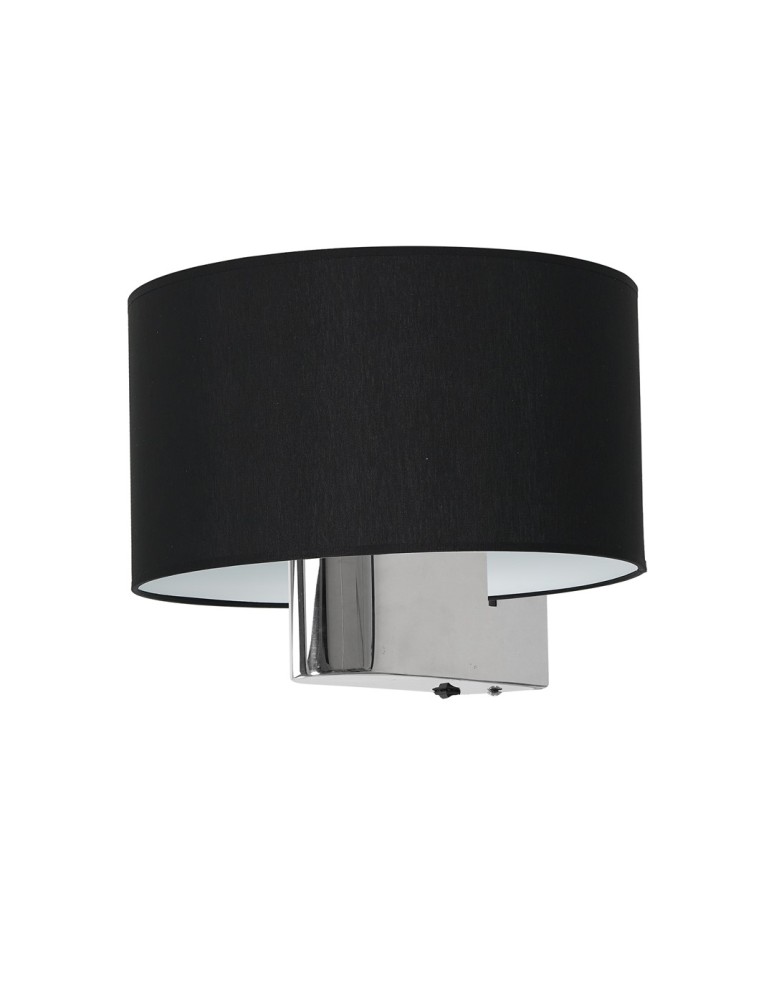 Wall lamps with lampshade - Milagro Wall lamp CASINO BLACK/CHROME 1xE27 ML6377 - product kolory-swiatla.pl 3