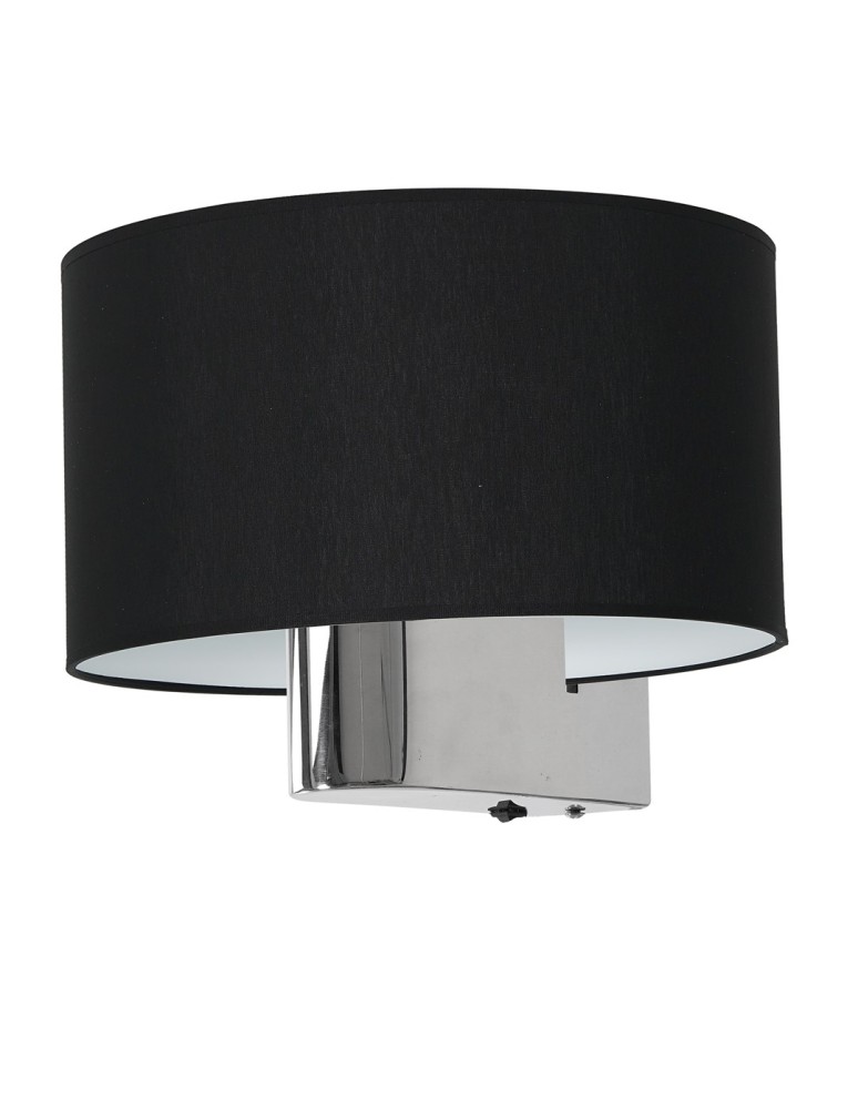 Wall lamps with lampshade - Milagro Wall lamp CASINO BLACK/CHROME 1xE27 ML6377 - product kolory-swiatla.pl 4