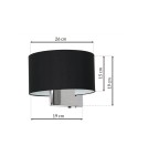 Wall lamps with lampshade - Milagro Wall lamp CASINO BLACK/CHROME 1xE27 ML6377 - product 7