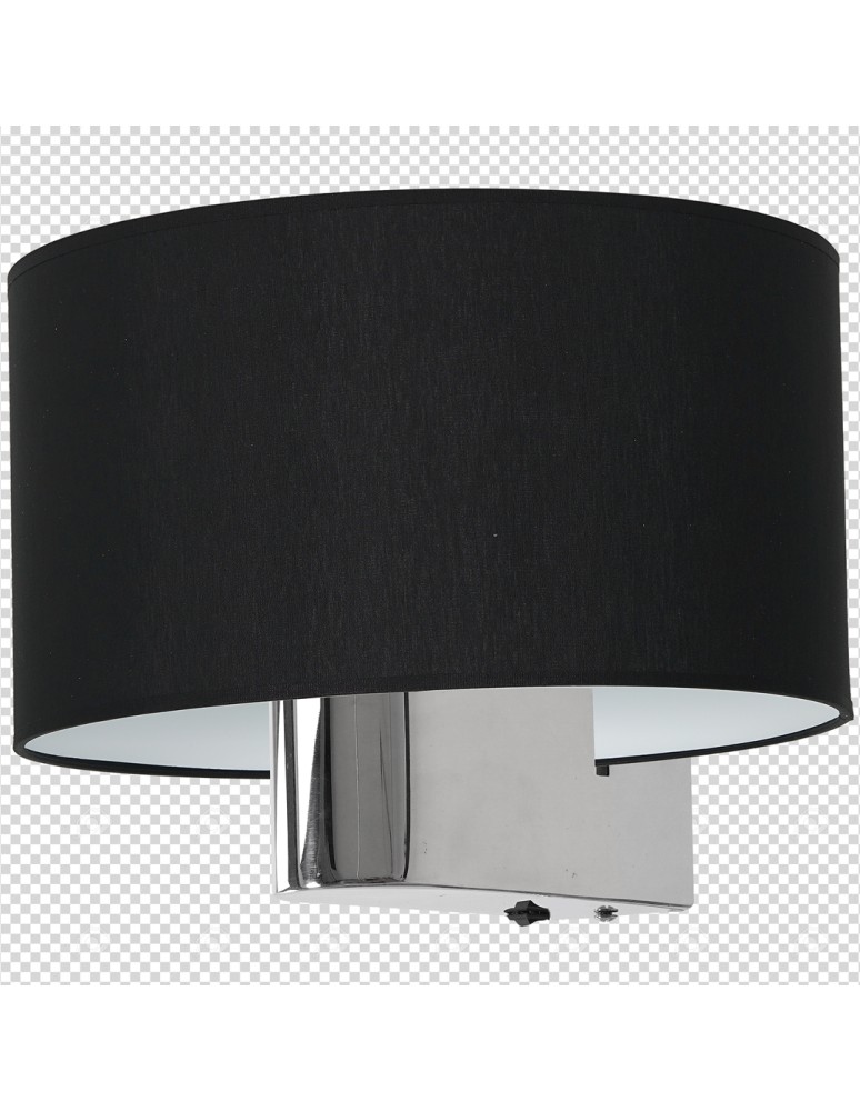Wall lamps with lampshade - Milagro Wall lamp CASINO BLACK/CHROME 1xE27 ML6377 - product kolory-swiatla.pl 8