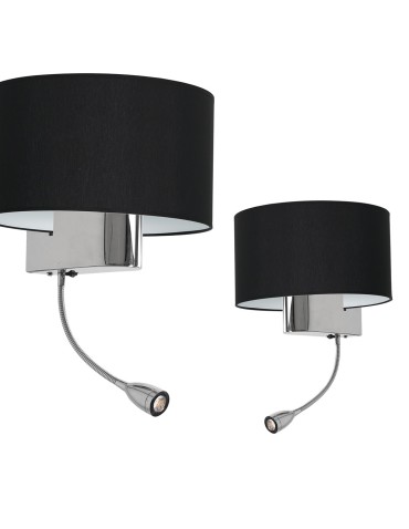 Milagro Kinkiet CASINO BLACK/CHROME 1xE27 + 1W LED ML6378