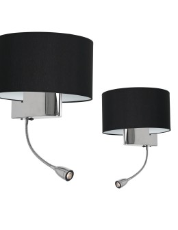 Milagro Kinkiet CASINO BLACK/CHROME 1xE27 + 1W LED ML6378