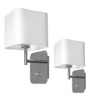 Wall lamps with lampshade - Milagro Wall lamp NAPOLI WHITE/CHROME 1xE27 ML6359 - product 1