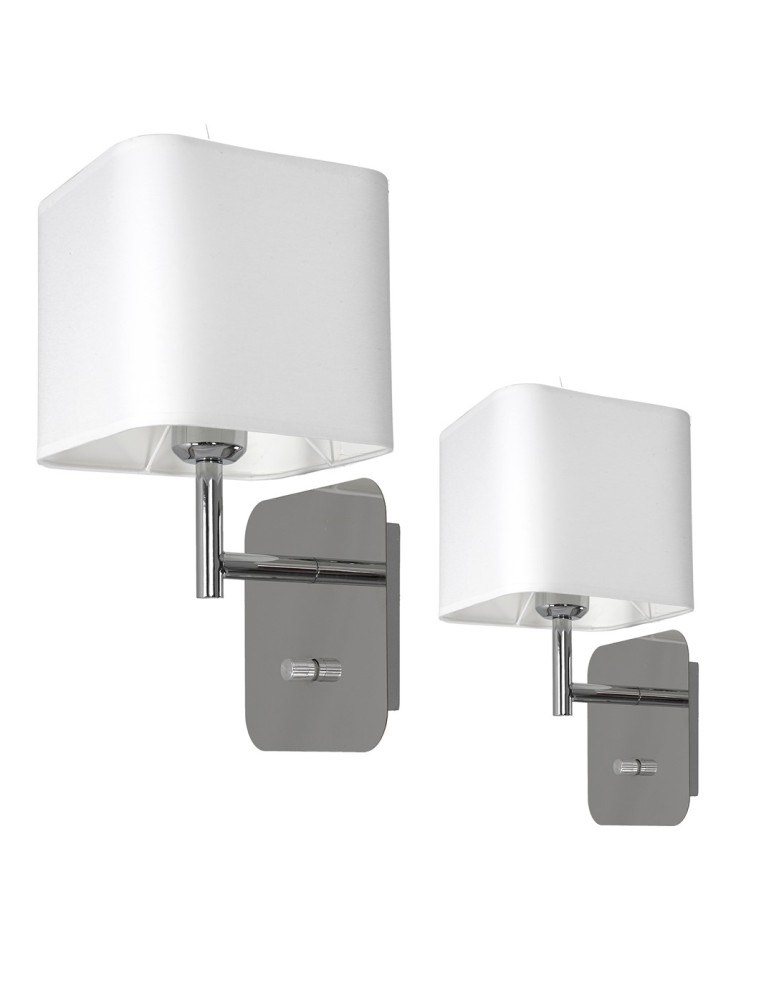 Wall lamps with lampshade - Milagro Wall lamp NAPOLI WHITE/CHROME 1xE27 ML6359 - product kolory-swiatla.pl 1