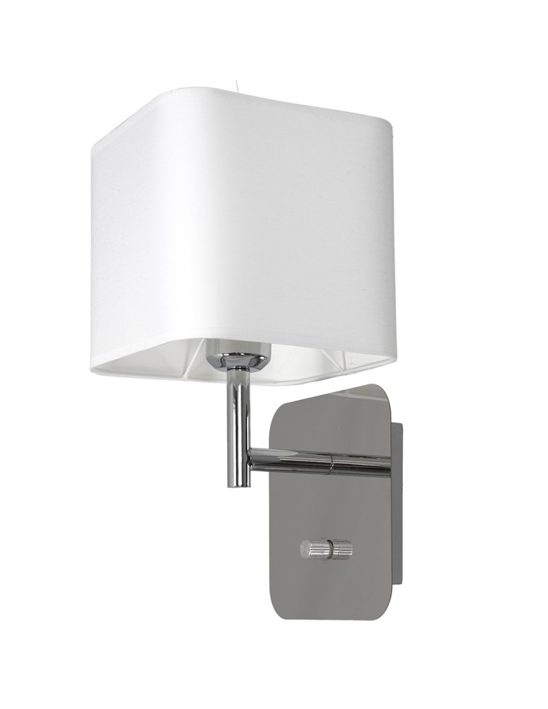 Wall lamps with lampshade - Milagro Wall lamp NAPOLI WHITE/CHROME 1xE27 ML6359 - product kolory-swiatla.pl 2