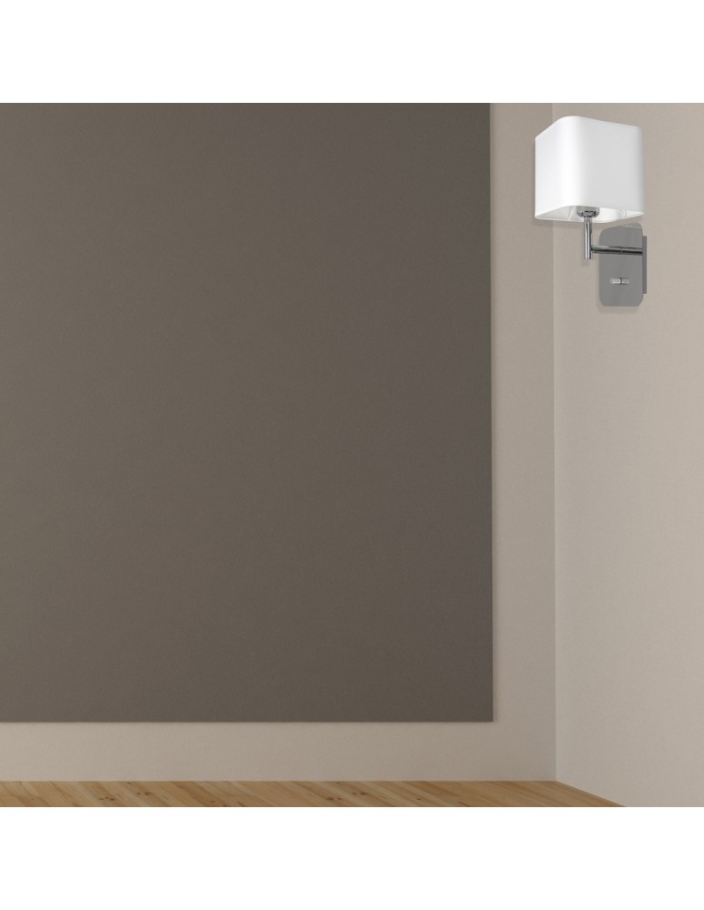 Wall lamps with lampshade - Milagro Wall lamp NAPOLI WHITE/CHROME 1xE27 ML6359 - product kolory-swiatla.pl 5