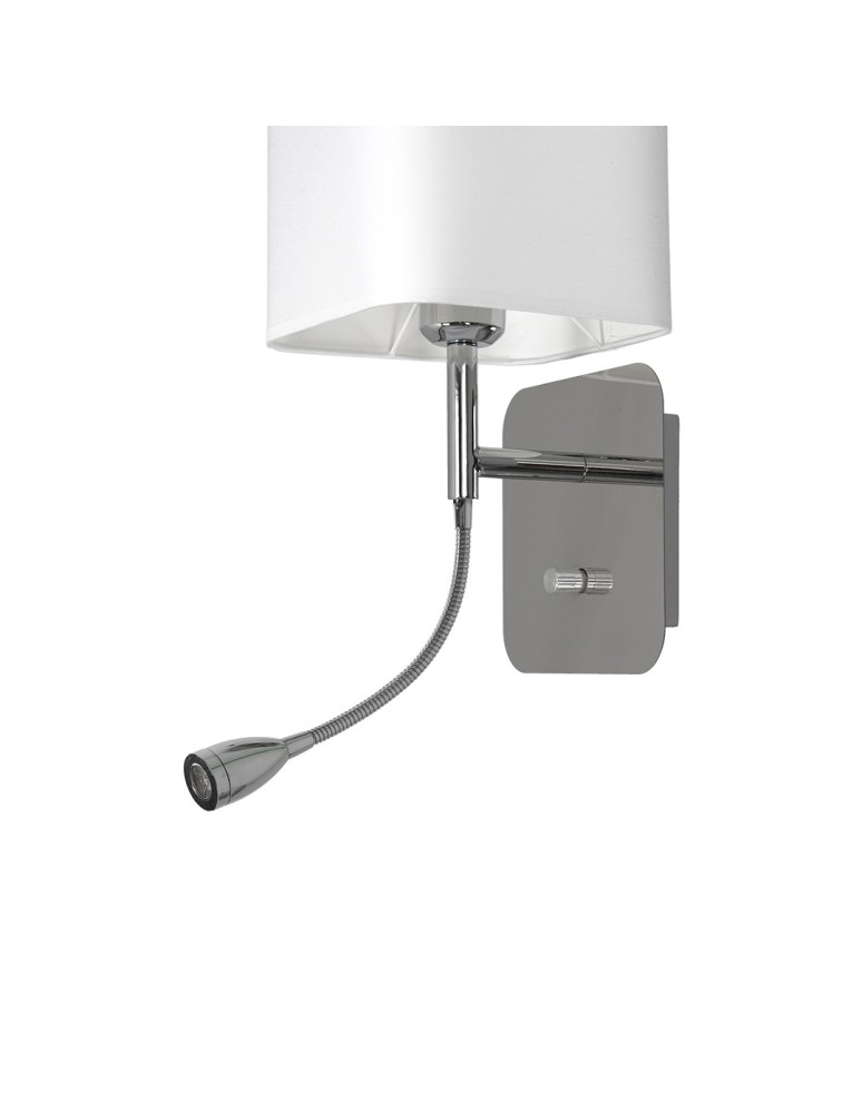 Reading wall lamps - Milagro NAPOLI WHITE/CHROME wall lamp 1xE27 + 1W LED ML63600 - product kolory-swiatla.pl 3