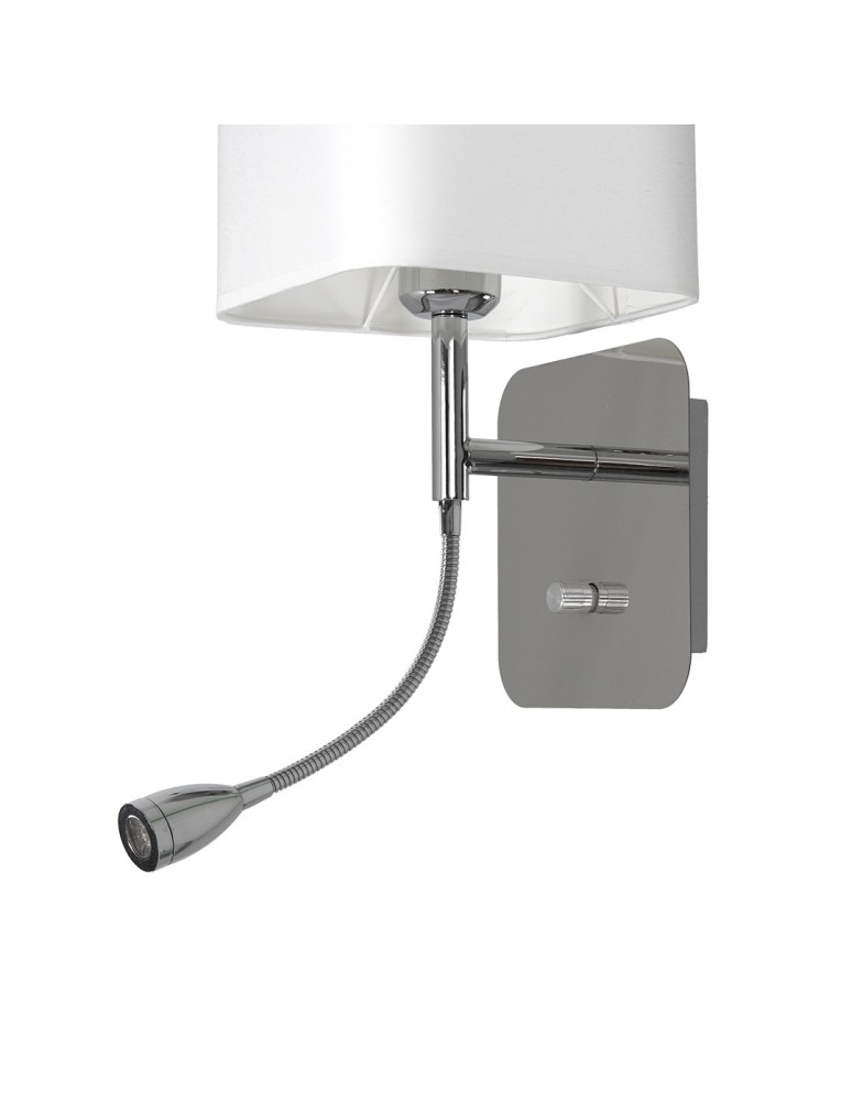 Reading wall lamps - Milagro NAPOLI WHITE/CHROME wall lamp 1xE27 + 1W LED ML63600 - product kolory-swiatla.pl 4