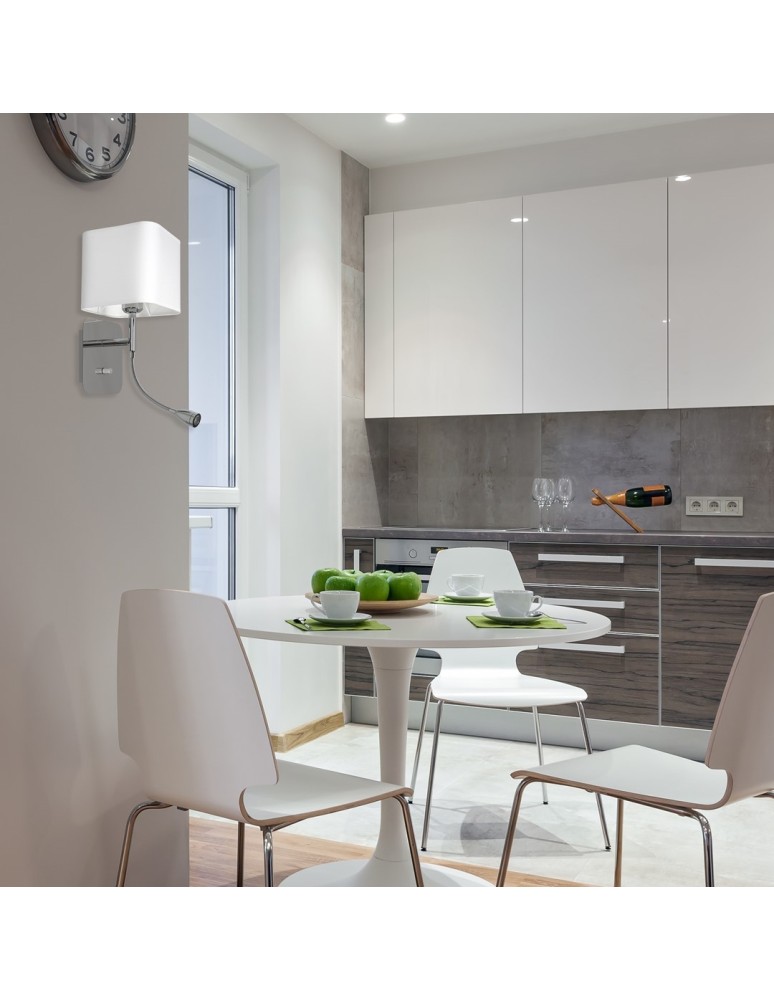 Reading wall lamps - Milagro NAPOLI WHITE/CHROME wall lamp 1xE27 + 1W LED ML63600 - product kolory-swiatla.pl 5