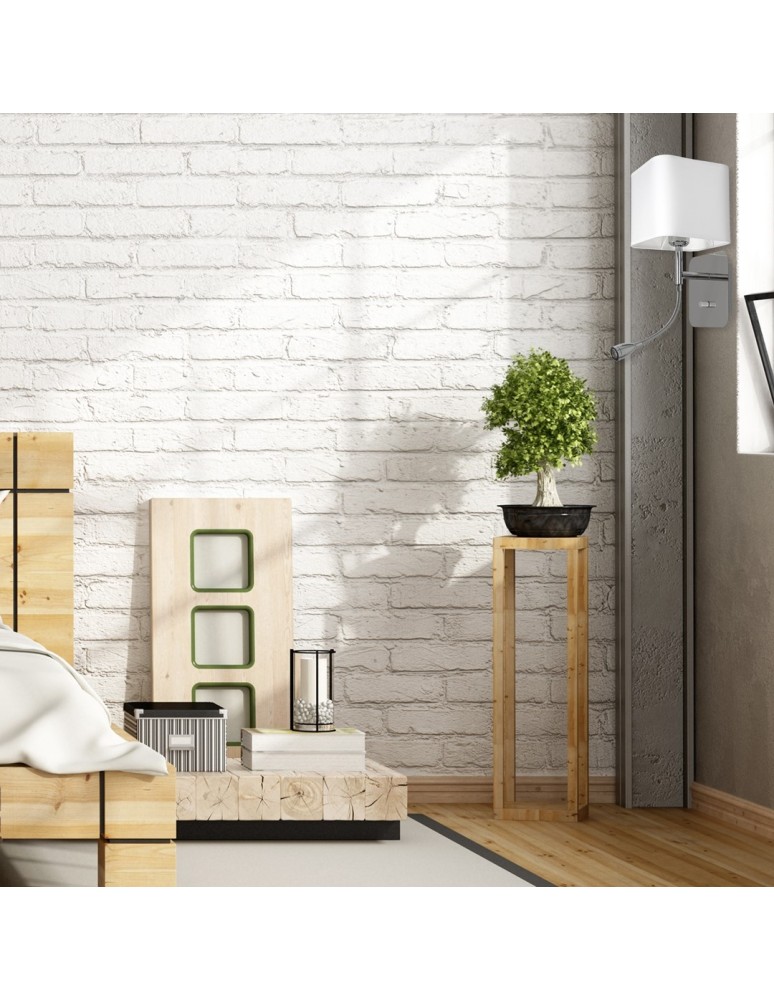 Reading wall lamps - Milagro NAPOLI WHITE/CHROME wall lamp 1xE27 + 1W LED ML63600 - product kolory-swiatla.pl 6