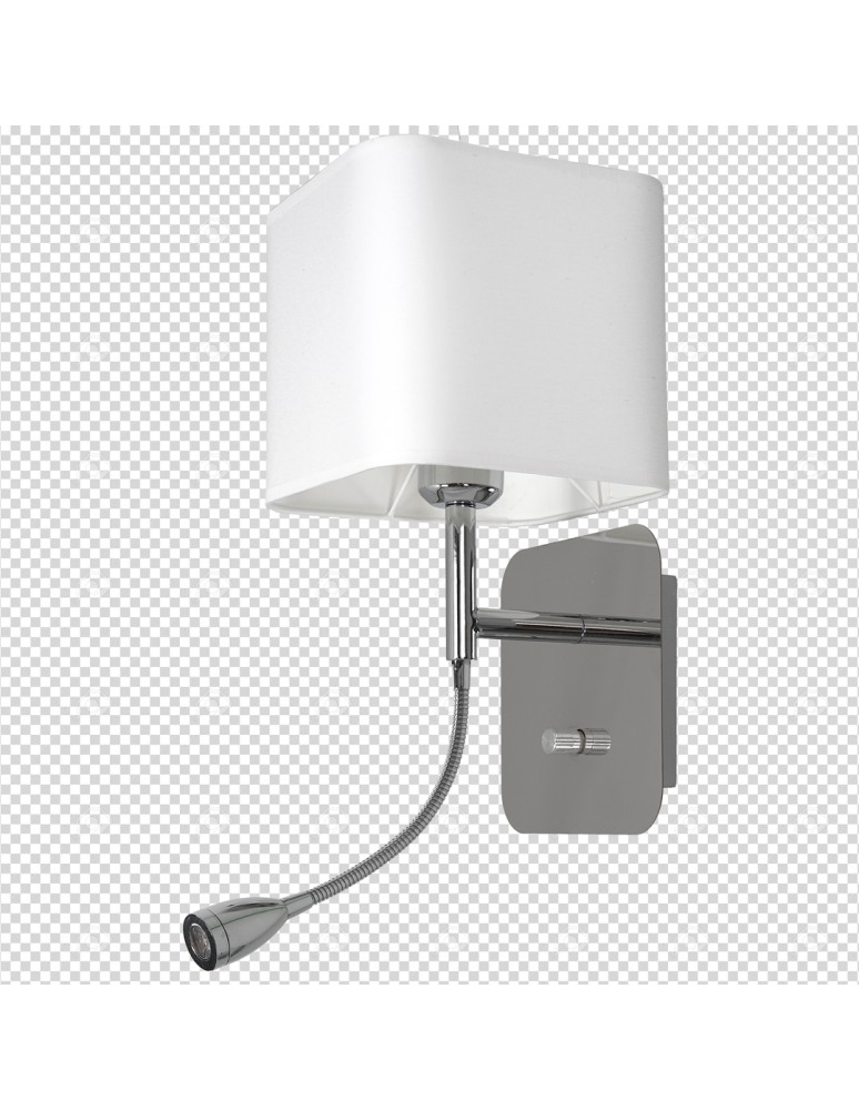 Reading wall lamps - Milagro NAPOLI WHITE/CHROME wall lamp 1xE27 + 1W LED ML63600 - product kolory-swiatla.pl 8