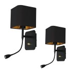 Reading wall lamps - Milagro Wall lamp NAPOLI BLACK/GOLD 1xE27 + 1W LED ML6366 - product 1