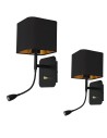 Milagro Wall lamp NAPOLI BLACK/GOLD 1xE27 + 1W LED ML6366