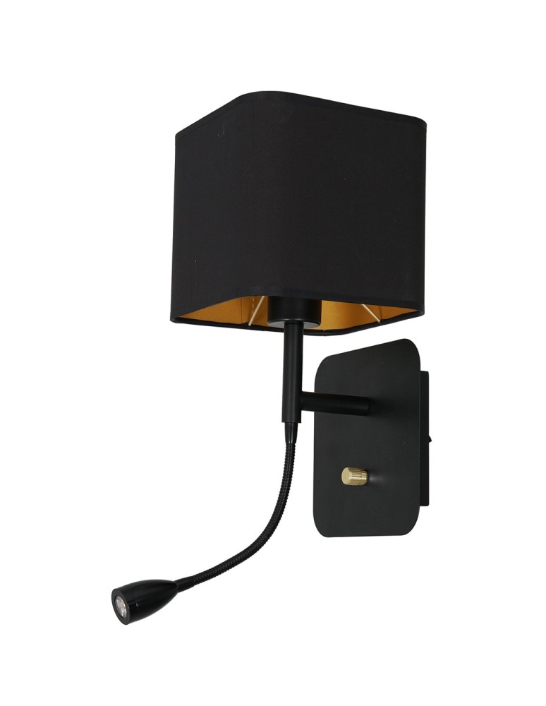 Reading wall lamps - Milagro Wall lamp NAPOLI BLACK/GOLD 1xE27 + 1W LED ML6366 - product kolory-swiatla.pl 4