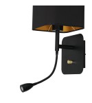 Reading wall lamps - Milagro Wall lamp NAPOLI BLACK/GOLD 1xE27 + 1W LED ML6366 - product 5