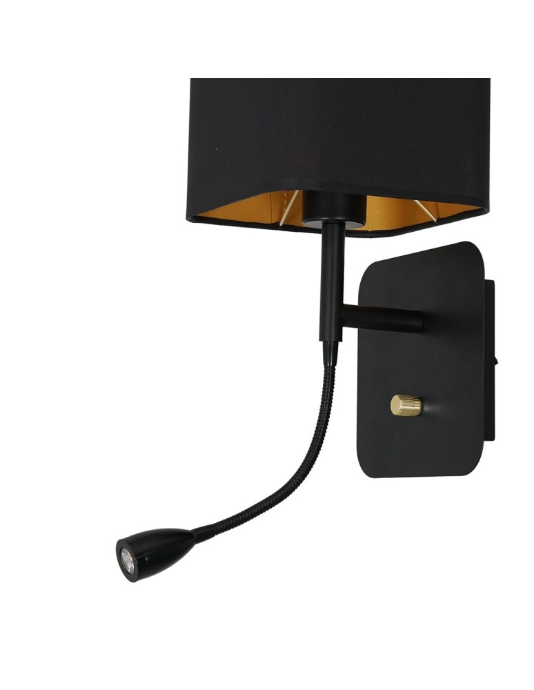 Reading wall lamps - Milagro Wall lamp NAPOLI BLACK/GOLD 1xE27 + 1W LED ML6366 - product kolory-swiatla.pl 5