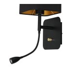 Reading wall lamps - Milagro Wall lamp NAPOLI BLACK/GOLD 1xE27 + 1W LED ML6366 - product 6