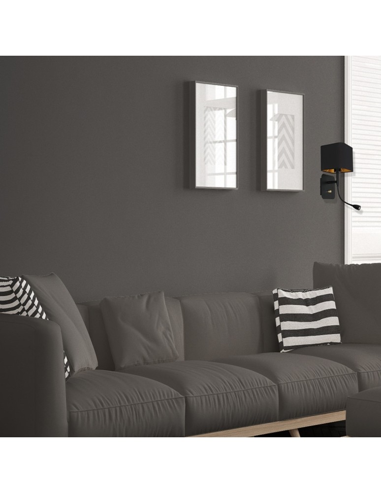 Reading wall lamps - Milagro Wall lamp NAPOLI BLACK/GOLD 1xE27 + 1W LED ML6366 - product kolory-swiatla.pl 8
