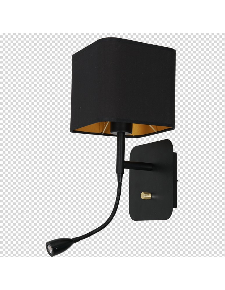 Reading wall lamps - Milagro Wall lamp NAPOLI BLACK/GOLD 1xE27 + 1W LED ML6366 - product kolory-swiatla.pl 10