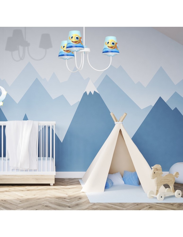 Children's pendant lamps - Milagro MiniMini 3xE14 FISH chandelier MLP6809 - product kolory-swiatla.pl 5