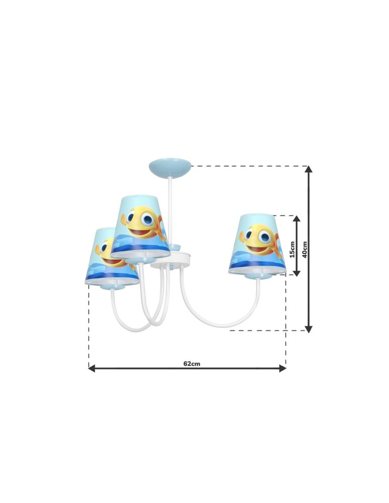 Children's pendant lamps - Milagro MiniMini 3xE14 FISH chandelier MLP6809 - product kolory-swiatla.pl 7