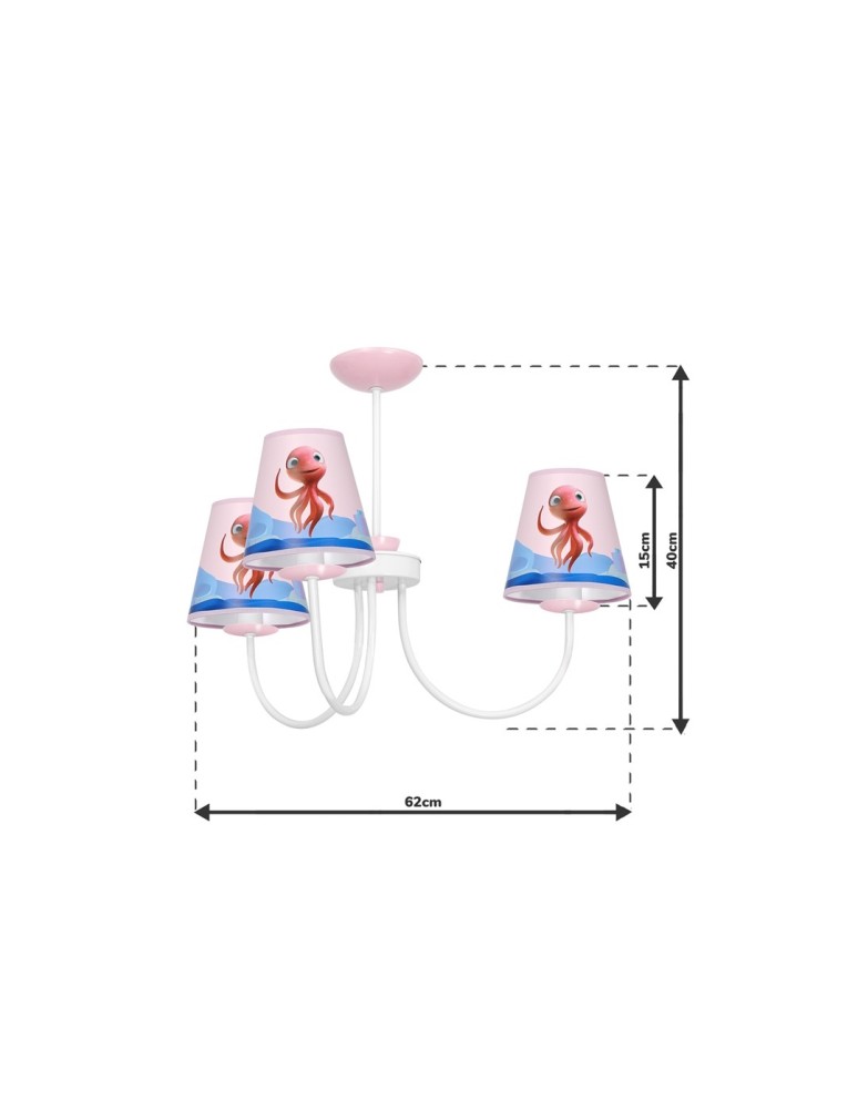 Children's pendant lamps - Milagro LOLA MiniMini Octopus Chandelier 3xE14 MLP6810. - product kolory-swiatla.pl 7