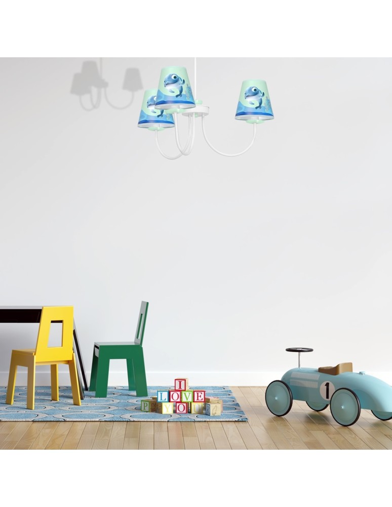 Children's pendant lamps - Milagro DELFINKA FINKA MiniMini 3xE14 chandelier MLP6811 - product kolory-swiatla.pl 6