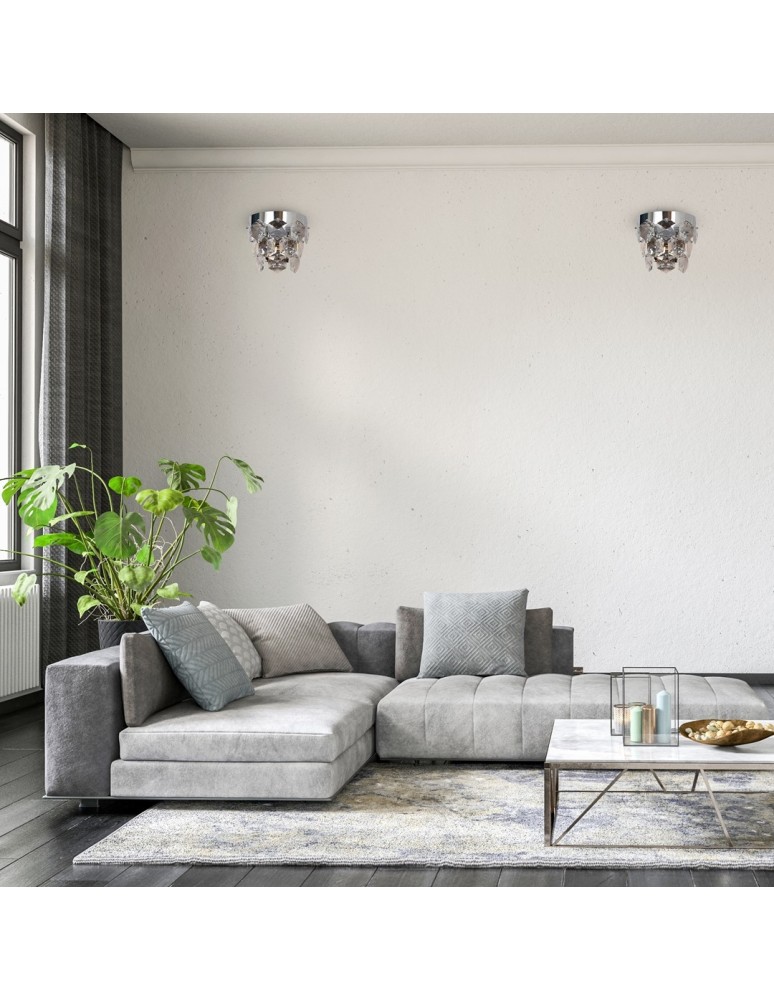 Glamour wall lamps - Milagro Wall lamp GRACE CHROME 2xE14 ML6934 - product kolory-swiatla.pl 4